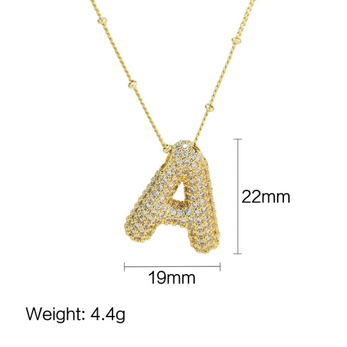 Style letter copper 18k gold plated pendant necklace in bulk