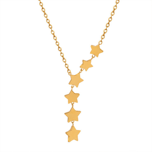 Star titanium steel pendant necklace