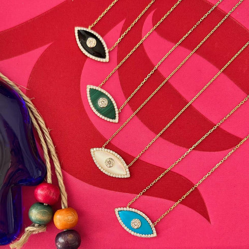 Eye titanium steel plating 18k gold plated