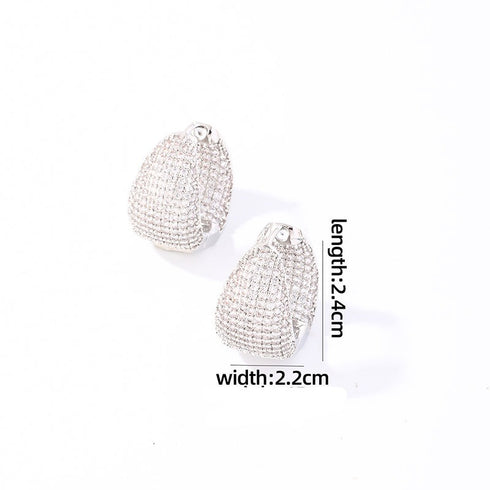 Luxurious inlay copper huggies