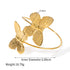 Lady geometric flower stainless steel plating 18k gold plated bangle