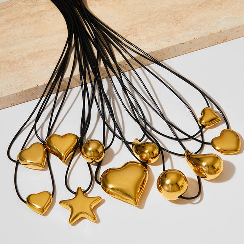 Stainless steel flanelle rope plating pendant necklace