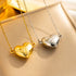 Heart shape stainless steel plating 18k gold plated pendant necklace