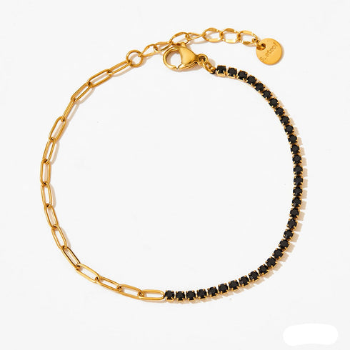 Stainless steel plating inlay zircon women's bracelets