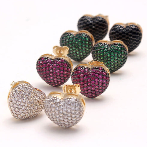 Style commute heart shape zircon white gold plated gold plated