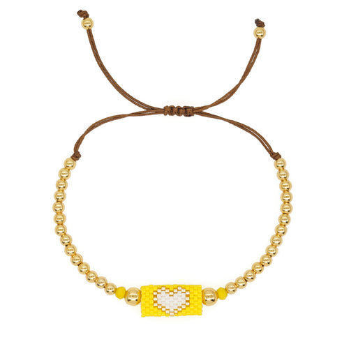 Bohemian heart shape seed bead copper bracelets in bulk