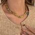 Retro solid color titanium steel plating 18k gold plated necklace