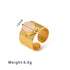 Streetwear round oval stainless steel inlay natural stone open rings