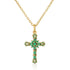 Zircon cross pendant necklace