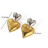 Heart shape polishing plating stainless steel 18k gold plated