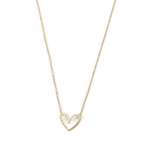 Titanium steel plating inlay shell 18k gold plated pendant necklace