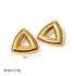 Classic Style Solid Color Plating Stainless Steel 18K Gold Plated Ear Studs