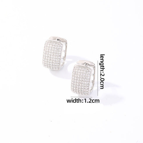 Luxurious inlay copper huggies