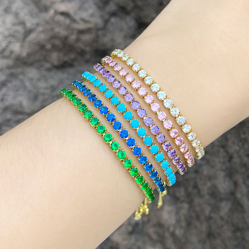 Fashion geometric 18k gold plated zircon bracelets