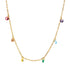 Colorful stainless steel plating inlay zircon necklace