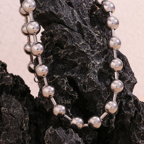 Round style solid color stainless steel plating 18k gold plated necklace