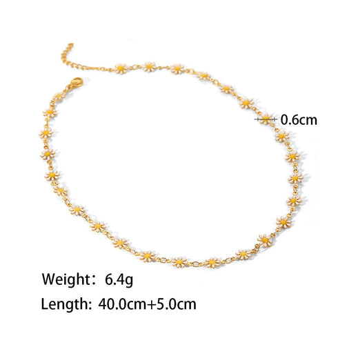 Flower stainless steel gold plated bracelets necklace
