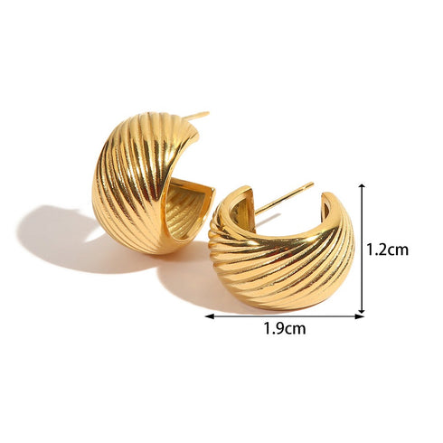 Fashion c shape plating stainless steel earrings