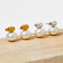 Elegant simple style oval plating inlay stainless steel pearl ear studs