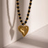 Stainless steel beaded plating 18k gold plated pendant necklace