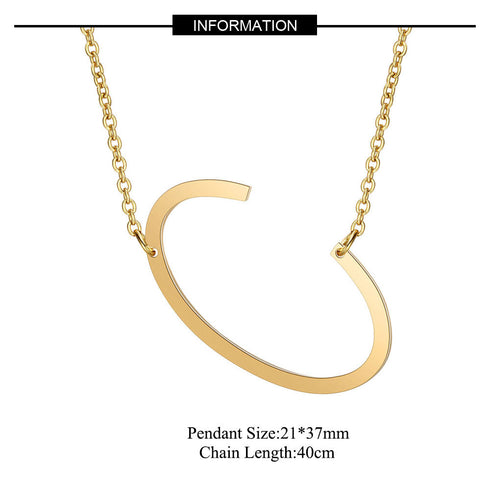 Initial stainless steel polishing plating hollow out 18k gold plated necklace