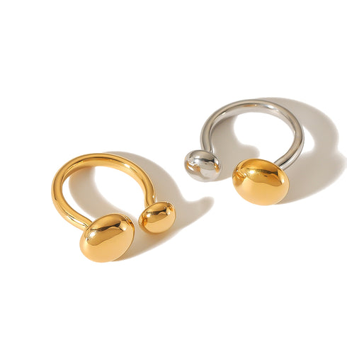 Circle stainless steel polishing plating 18k gold plated open rings