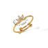 Flower stainless steel plating inlay zircon 18k gold plated open rings