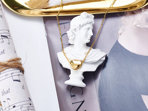 Heart shape stainless steel plating gold plated pendant necklace