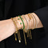 Elegant geometric stainless steel inlay zircon 18k gold plated bracelets