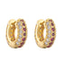 Shiny round plating inlay zircon earrings