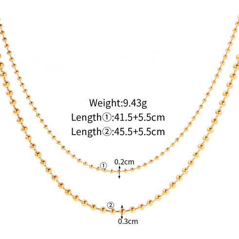 Layered stainless steel plating 18k gold plated necklace