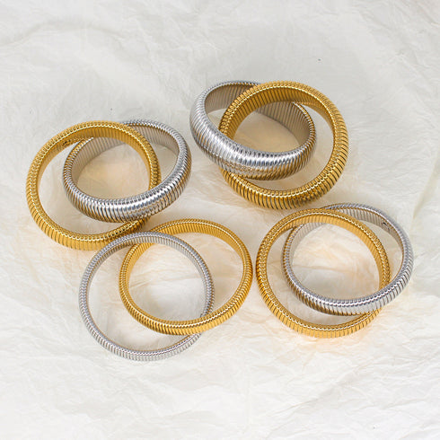 Stainless Steel 18K Gold Plated Bangle In Bulk