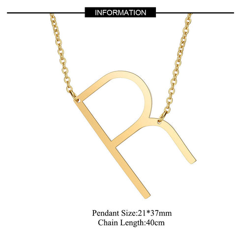 Initial stainless steel polishing plating hollow out 18k gold plated necklace