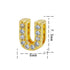 Letter titanium steel copper 18k gold plated charms (without chain)