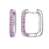Elegant rectangle plating inlay copper zircon earrings