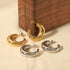 C shape polishing plating stainless steel 18k gold plated ear studs