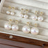 Elegant glam round inlay pearl pearl ear studs