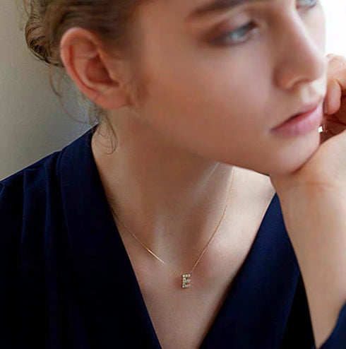 Letter titanium steel copper 18k gold plated charms (without chain)