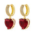 Elegant simple style heart shape 18k drop earrings