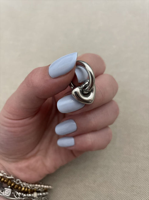 Cute classic style pentagram heart shape hoop earrings