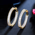 Shiny round 14k gold plated white gold plated hoop earrings