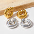 Geometric solid color plating stainless steel ear studs
