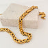 Retro solid color titanium steel plating 18k gold plated necklace