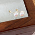 Elegant glam round inlay pearl pearl ear studs