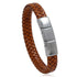Stainless steel men's leather bracelet magnetic titanium steel jewelry
