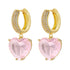 Elegant simple style heart shape 18k drop earrings