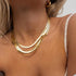 Snake stainless steel plating 18k gold plated necklace
