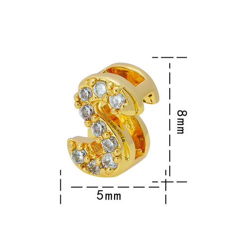 Letter titanium steel copper 18k gold plated charms (without chain)