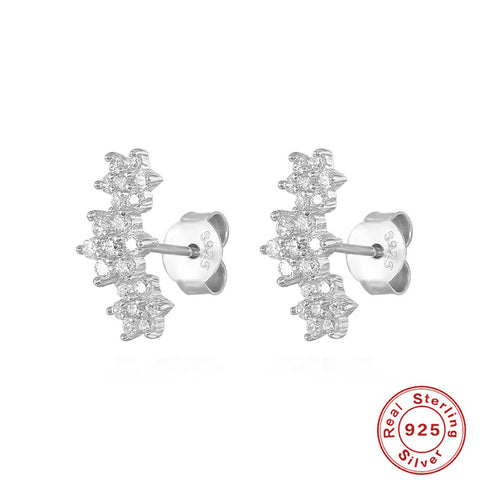 Styles plating inlay sterling silver zircon 18k gold plated ear studs