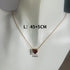 Birthstone Necklace Stainless Steel Simple Style Heart Shape
